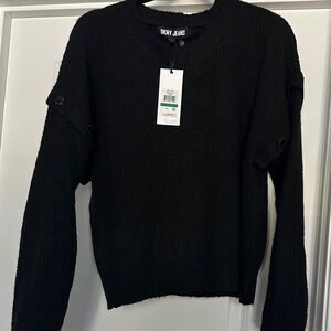 DKNY Women's Classic Black Crew Neck Sweater